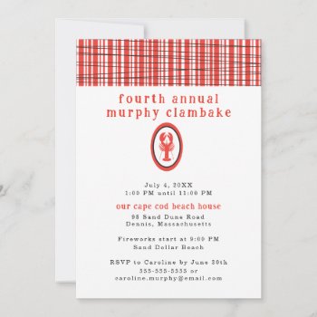 Lobster Clambake Summer Cookout Invitation by labellarue at Zazzle