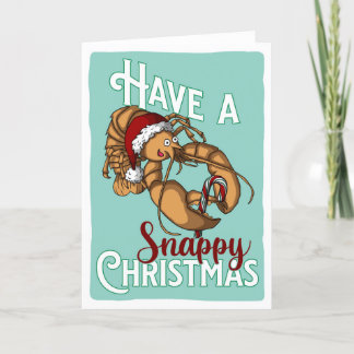Lobster Claus - Have a snappy christmas Letterpress Thank You Card