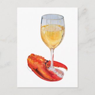 Lobster Claw and Wine glass Postcard