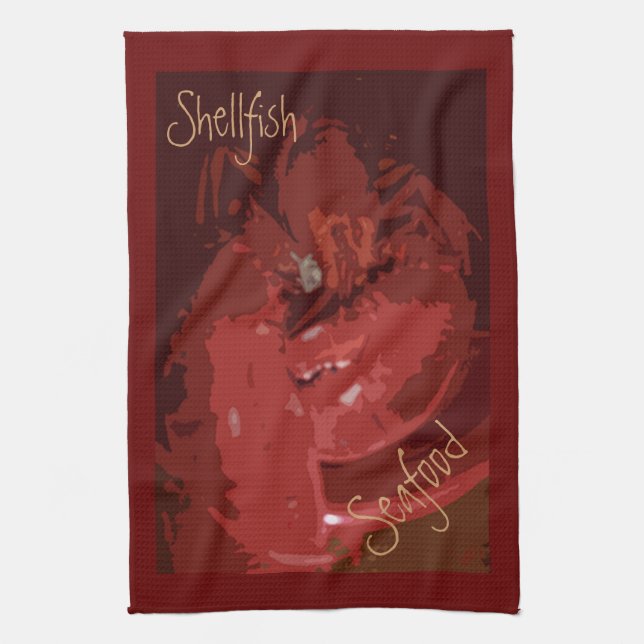 Lobster Claws Shellfish Seafood Kitchen Towel (Vertical)