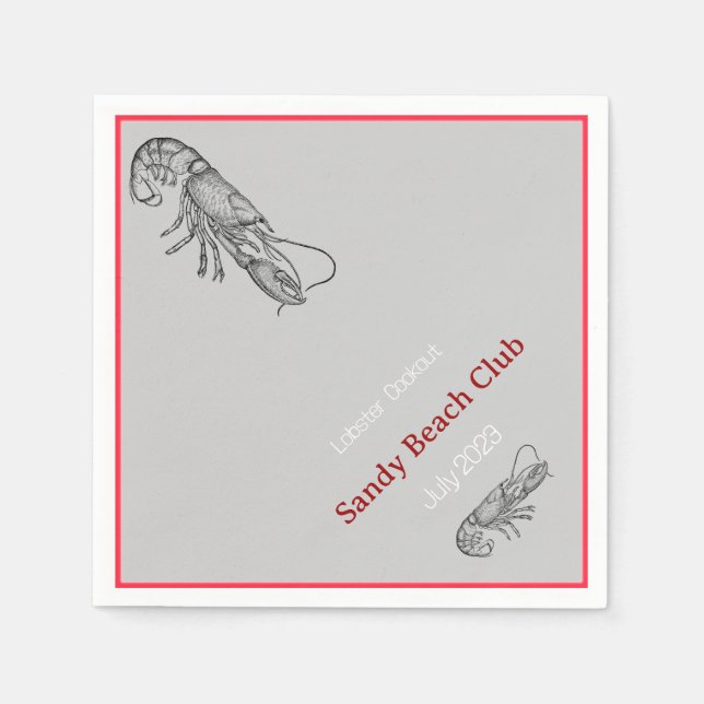 Lobster cookout paper napkins (Front)