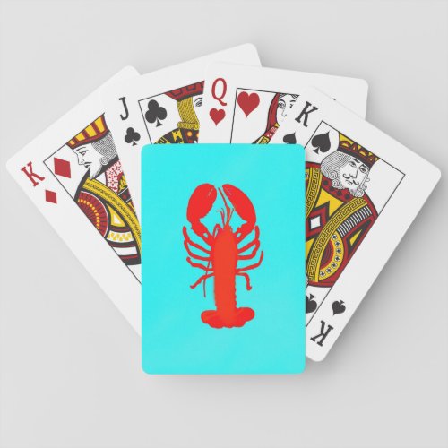 lobster coral blue ocean marine fishing poker cards