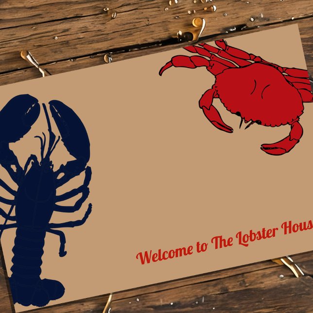 Lobster Crab Custom Text Double Sided Placemat (Creator Uploaded)