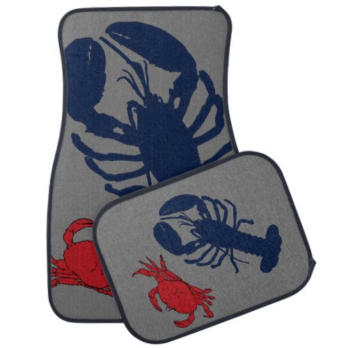 Lobster Crab Dark Gray Crustaceans Car Floor Mats