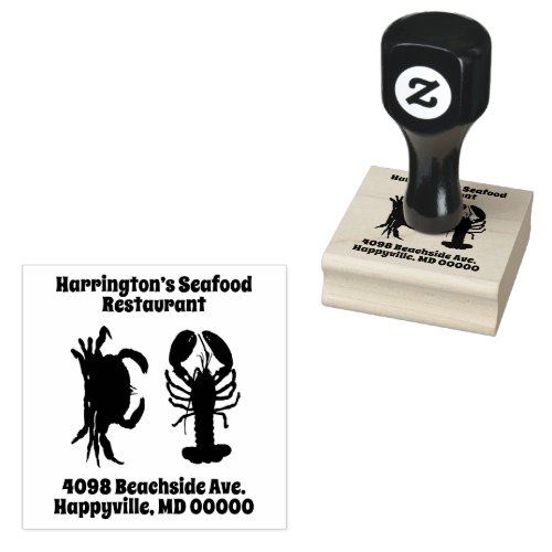 Lobster Crab Seafood Company Name Address Rubber Stamp