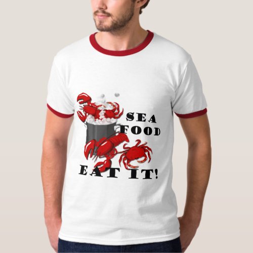 Lobster Crab Seafood Eat It Mens Ringer T_shirt