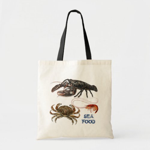 Lobster Crab Shrimp Seafood Tote Bag