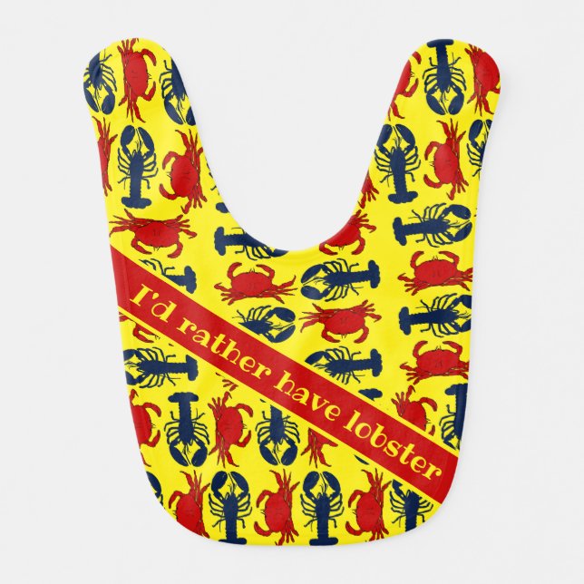 Lobster Crabs Seafood Lover Unisex Baby Bib (Front)