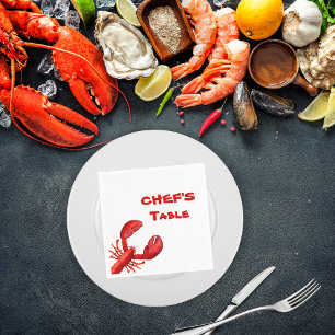 Lobster crawfish boil party red white napkins
