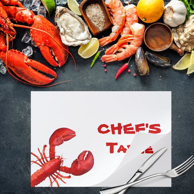 Lobster crawfish boil party red white placemat (Creator Uploaded)
