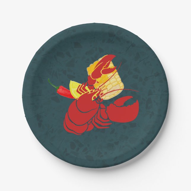 Lobster Crawfish Crab Boil Summer Party  Paper Plates (Front)