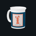 Lobster Crawfish Crustacean Watercolor  Beverage Pitcher<br><div class="desc">Modern Trendy Lobster Crawfish Crustacean Watercolor Hand Painted Mug</div>