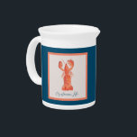 Lobster Crawfish Crustacean Watercolor  Beverage Pitcher<br><div class="desc">Modern Trendy Lobster Crawfish Crustacean Watercolor Hand Painted Mug</div>