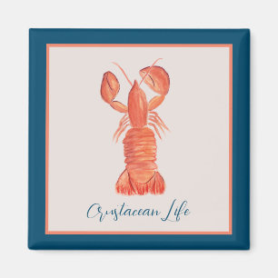 Lobster Crawfish Crustacean Watercolor Magnet