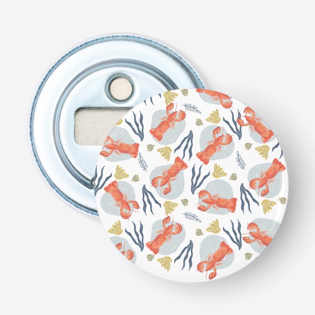 Lobster Crawfish Seafood Under Water Pattern Bottle Opener (Front)