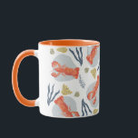 Lobster Crawfish Seafood Under Water Pattern Mug<br><div class="desc">Design with Beach Theme Hand Drawn Botanical Art and Watercolor Lobster</div>