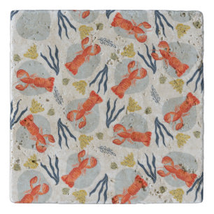 Lobster Crawfish Seafood Under Water Pattern Trivet