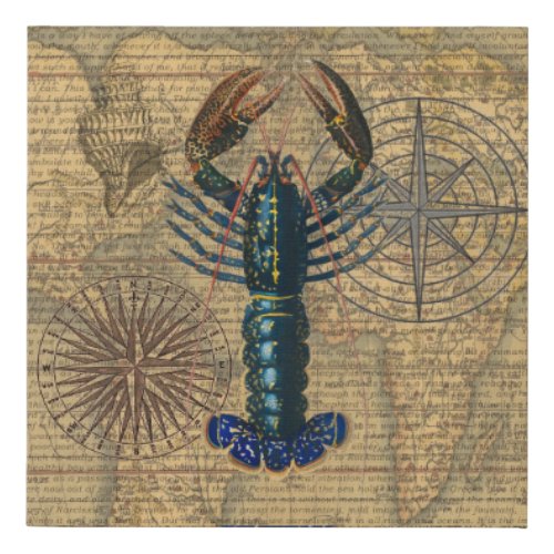Lobster Crawfish Shellfish Seafood Ocean Faux Canvas Print