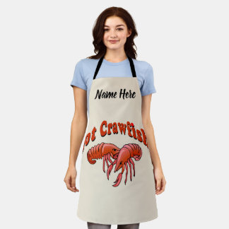 Lobster, Crayfish, Crawfish add text, Apron