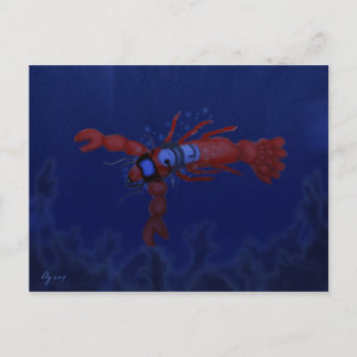 Lobster Diving Postcard