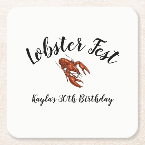 Lobster Fest Square Paper Coaster