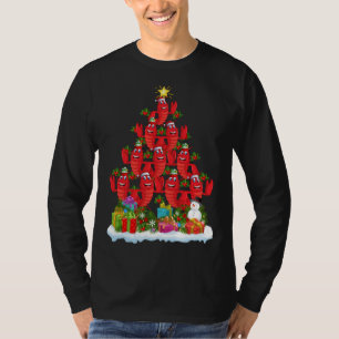 Lobster Fish Xmas Tree Lighting Santa Lobster Chri T-Shirt
