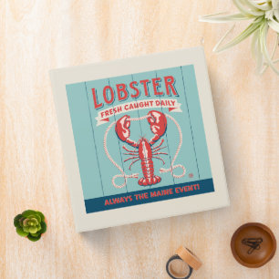 Lobster Fresh Caught Daily Maine 3 Ring Binder