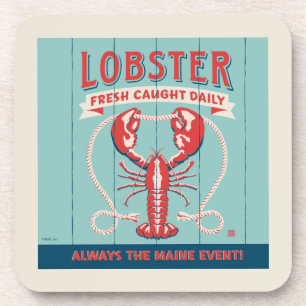 Lobster Fresh Caught Daily Maine Beverage Coaster