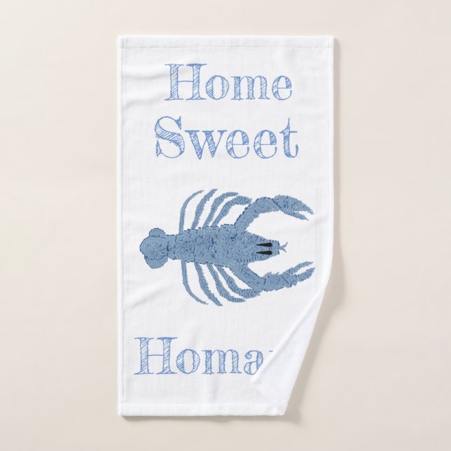 Lobster Funny French blue Decor Hand Towel (Hand Towel)