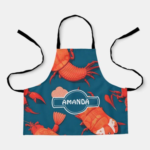 Lobster Geometric Colorful Personalized Pattern Apron