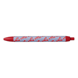 Lobster Gingham Coastal Maine Fun Pen