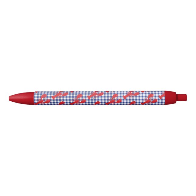 Lobster Gingham Coastal Maine Fun Pen (Front)