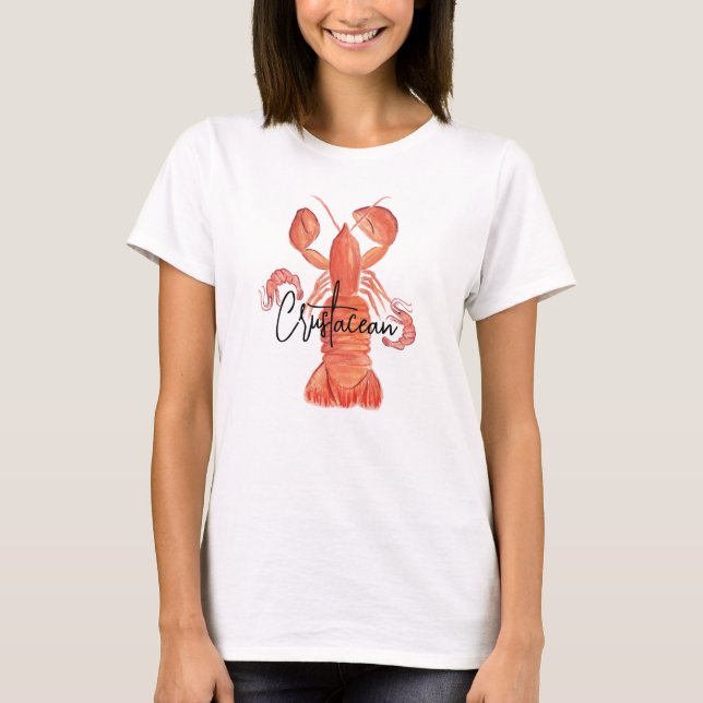 Lobster Hand Painted Crawfish Crustaceans  T-Shirt (Front)