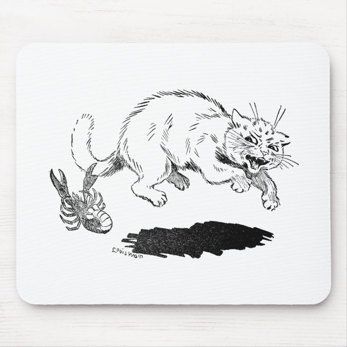 Lobster Has Cat By the Tail Mousepads