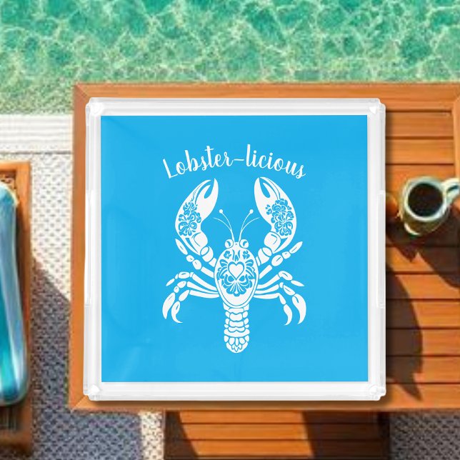 Lobster-Hawaiian-Fisherman Core-Light Blue Acrylic Tray (Lobster-Hawaiian-Fisherman Core-Light Blue-Acrylic Tray )