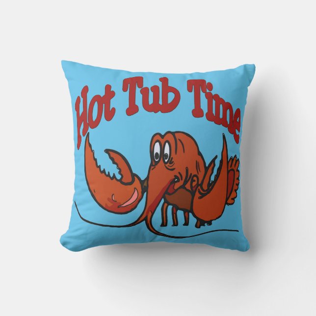Lobster, Hot Tub Time, crawfish, Throw Pillow (Front)