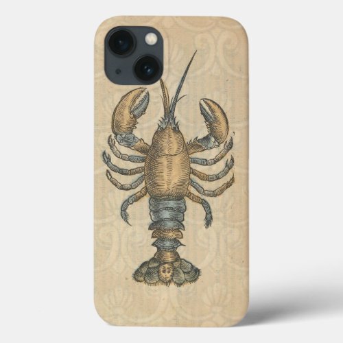 Lobster Illustration Antique Maine Seafood iPhone 13 Case