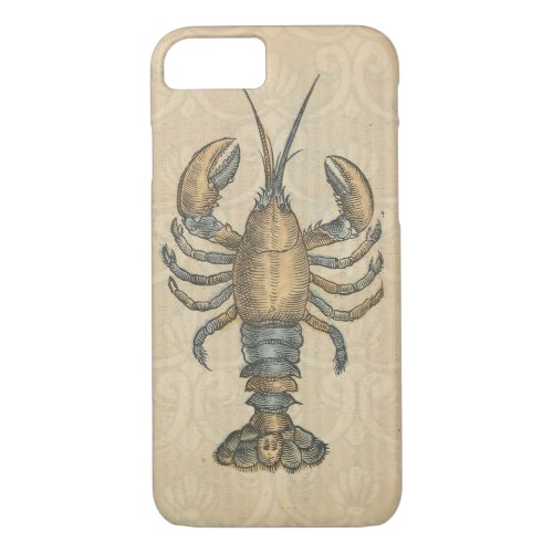 Lobster Illustration Antique Maine Seafood iPhone 87 Case