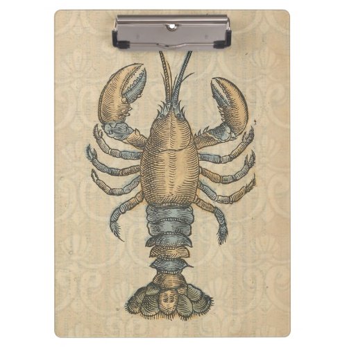 Lobster Illustration Antique Maine Seafood Clipboard