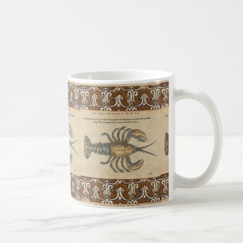 Lobster Illustration Antique Maine Seafood Coffee Mug