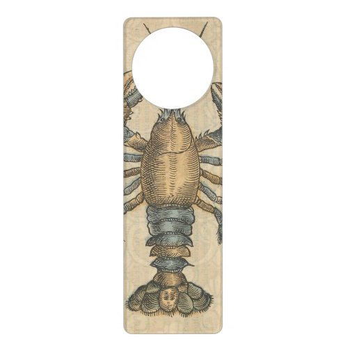 Lobster Illustration Antique Maine Seafood Door Hanger