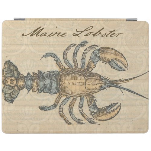 Lobster Illustration Antique Maine Seafood iPad Smart Cover
