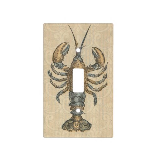 Lobster Illustration Antique Maine Seafood Light Switch Cover