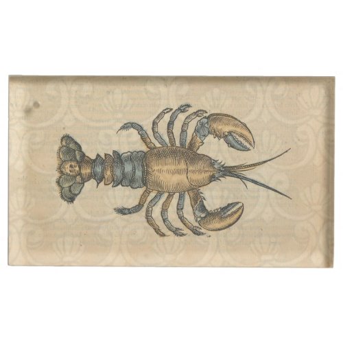 Lobster Illustration Antique Maine Seafood Place Card Holder