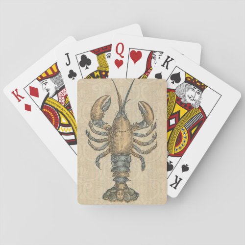 Lobster Illustration Antique Maine Seafood Playing Cards