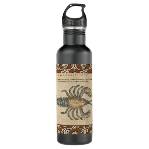 Lobster Illustration Antique Maine Seafood Stainless Steel Water Bottle
