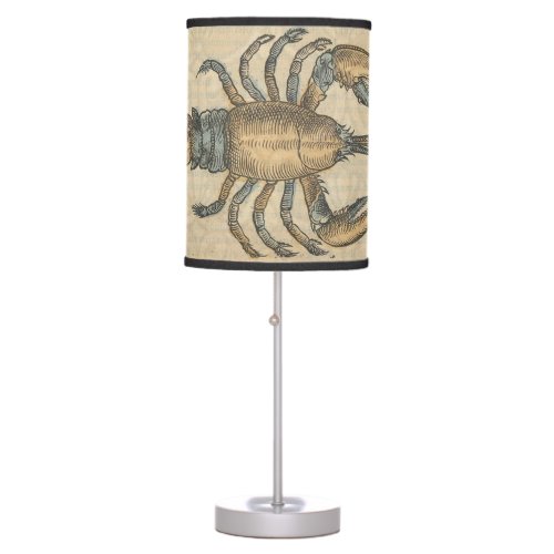 Lobster Illustration Antique Maine Seafood Table Lamp