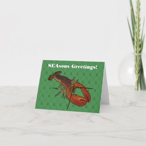 Lobster Illustrations Custom Message Holiday Card