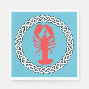Lobster In A Rope Border Paper Napkins