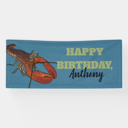 Lobster in the Blue Sea Personalized Banner